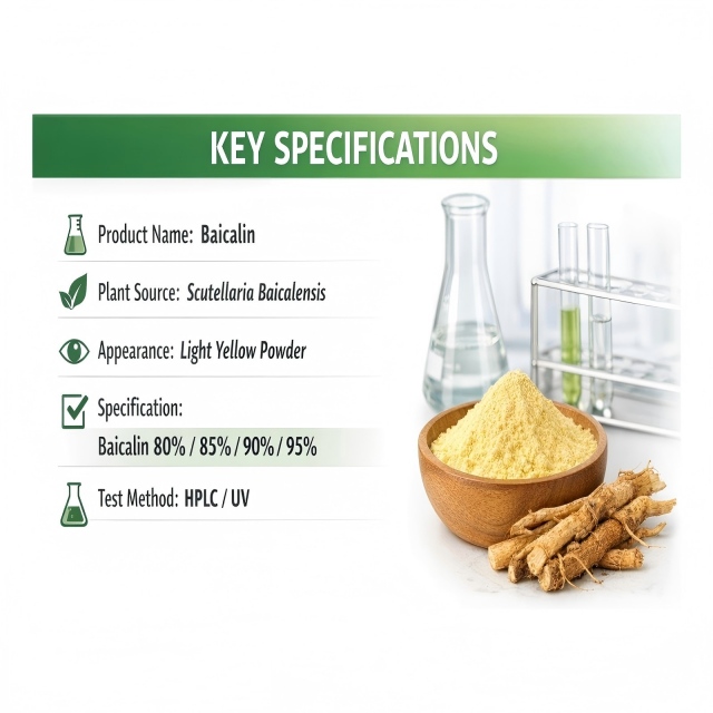 Natural Baical Skullcap Root Extract Baicalin Powder